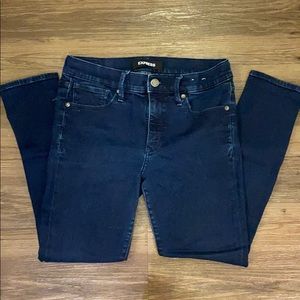 Express dark wash ankle skinny jeans
